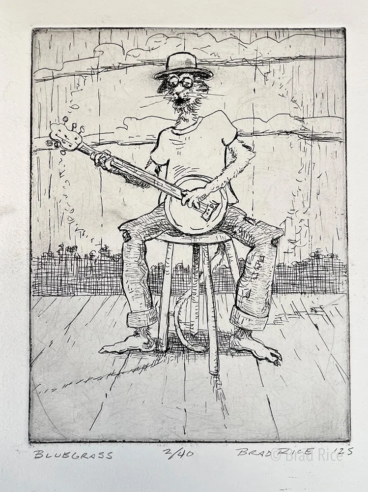 bluegrass intaglio print