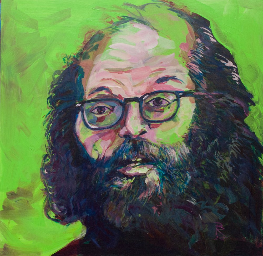 Allen Ginsberg portait in Acrylic
